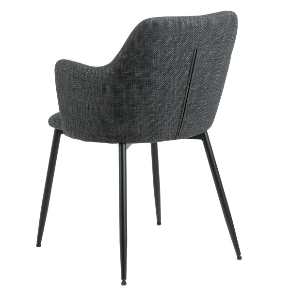 Krzesło Ilsa z podłokietnikami szary ciemny - ACTONA